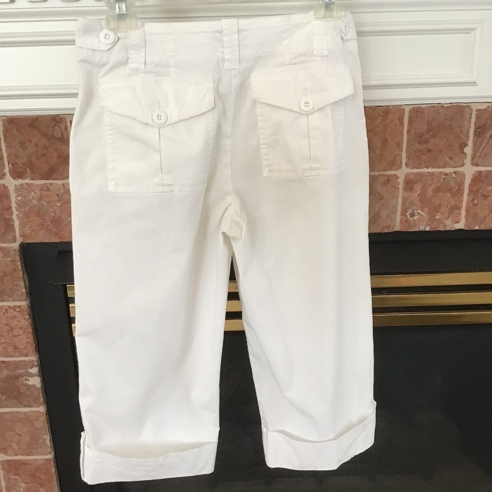 Talbots Petite stretch white capri pants 6P